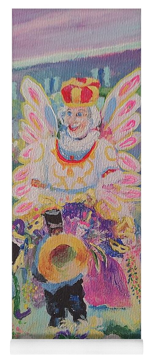 Mardi Gras Yoga Mat featuring the painting When the Saints Go Marching In---Mardi Gras King Rex by ML McCormick
