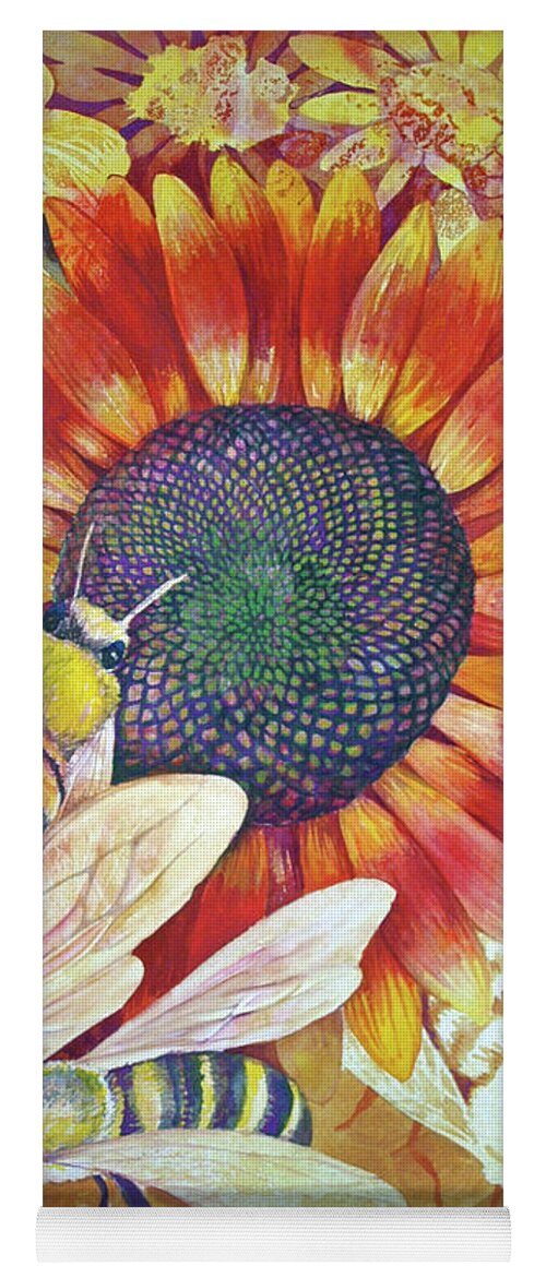  Yoga Mat featuring the painting Where Are The Bees? I by Helen Klebesadel