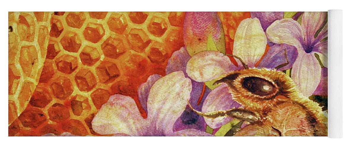 Yoga Mat featuring the painting Where Are The Bees? V by Helen Klebesadel