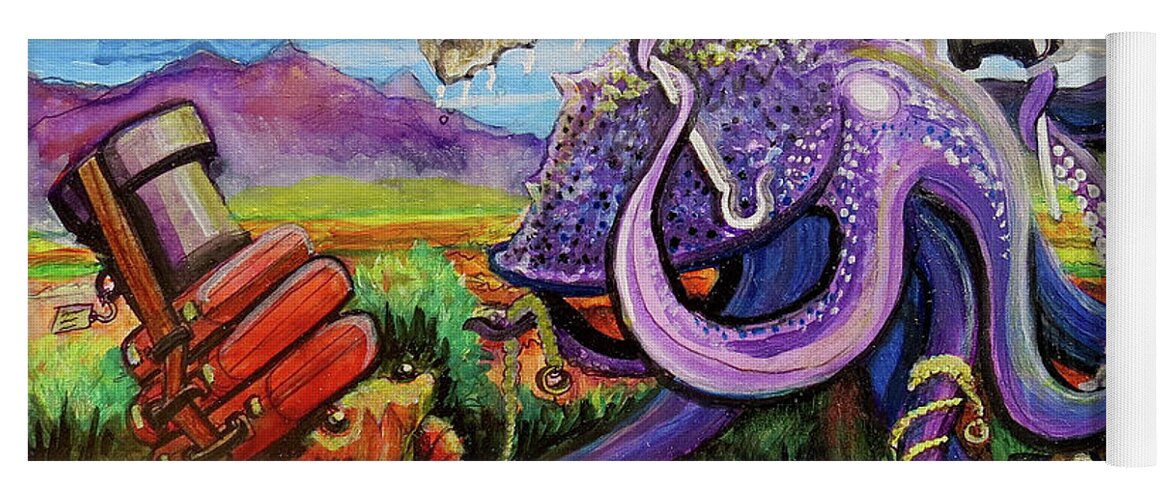 Octopus Yoga Mat featuring the painting Where's Taos by David Sockrider