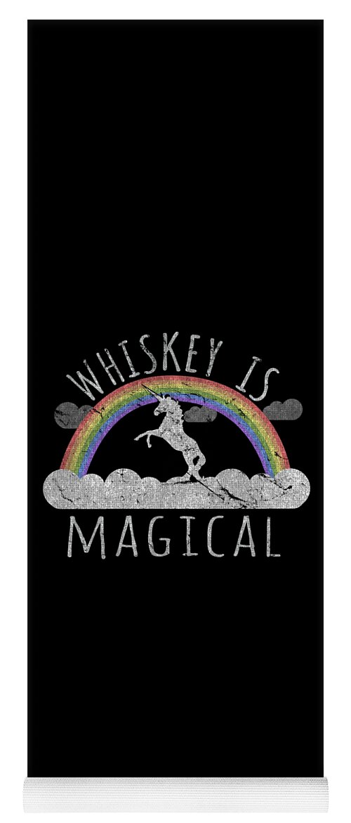 Funny Yoga Mat featuring the digital art Whiskey Is Magical by Flippin Sweet Gear