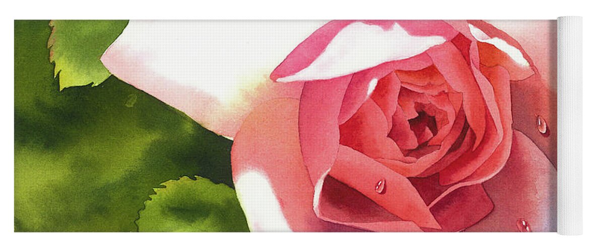 Rose Yoga Mat featuring the painting Whisper of a Rose by Espero Art