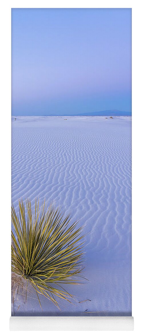 White Sands National Park Yoga Mat featuring the photograph White Sands Yucca at Dusk by Tina Horne