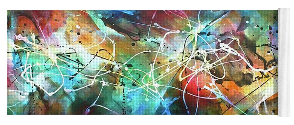Abstract Yoga Mat featuring the painting White Treasure by Michael Lang