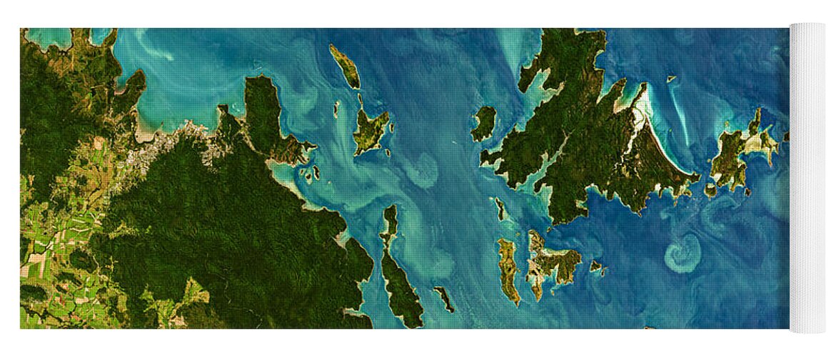 Satellite Image Yoga Mat featuring the photograph Whitsunday Islands, Australia by Christian Pauschert