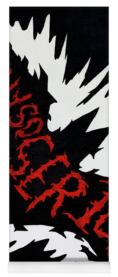 Abstract Yoga Mat featuring the painting Why So Serious? by Jonathan A