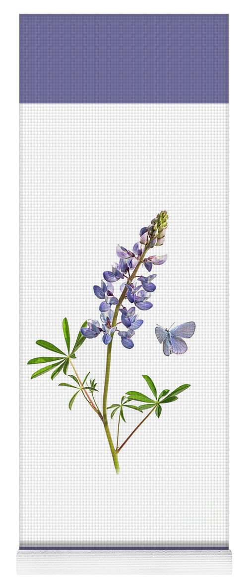 Albany Yoga Mat featuring the digital art Wild Blue Lupine by Alan Schroeder