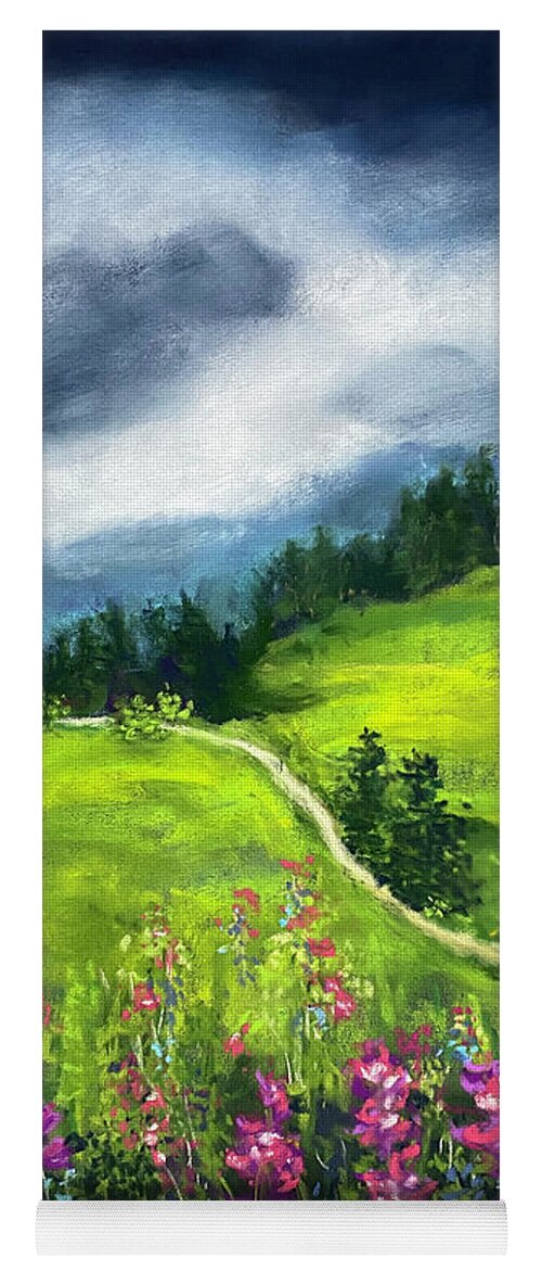Wild Flower Yoga Mat featuring the painting Wild Flower Meadow by Charlene Fuhrman-Schulz