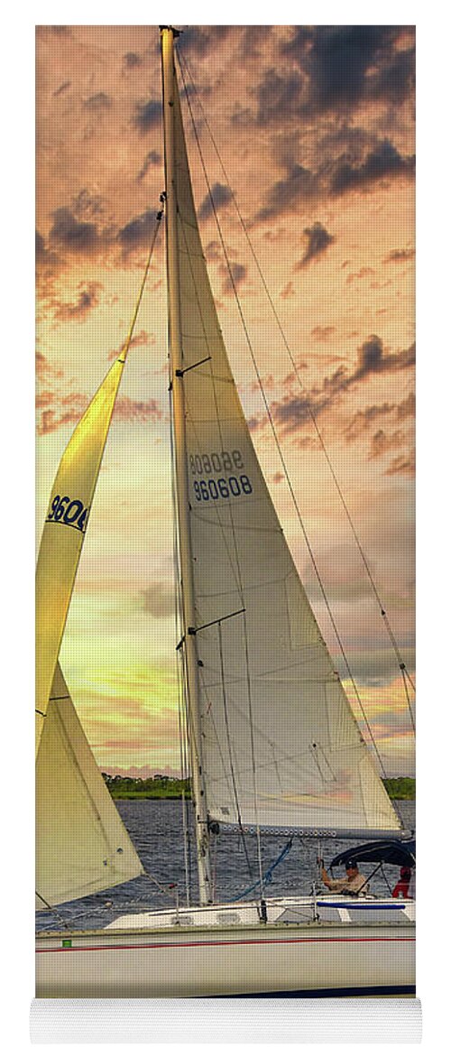 Sunset Sunrise Sailing Water River Yoga Mat featuring the photograph Wild Rice by Jay Seeley