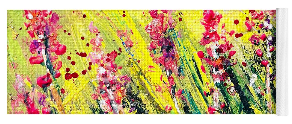 Penstemon Yoga Mat featuring the painting Wild Thing - Penstemon by Cheryl Prather