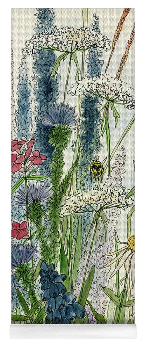 Wildflower Print Yoga Mat featuring the painting Wildflowers by Laurie Rohner