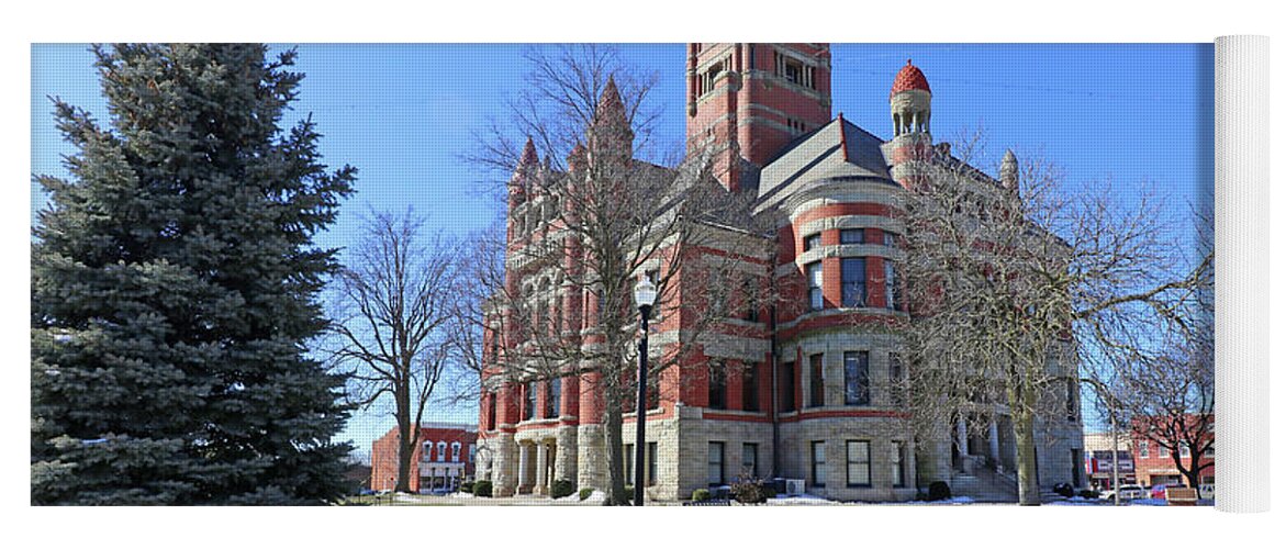 Williams Yoga Mat featuring the photograph Williams County Courthouse Bryan Ohio 0122 by Jack Schultz
