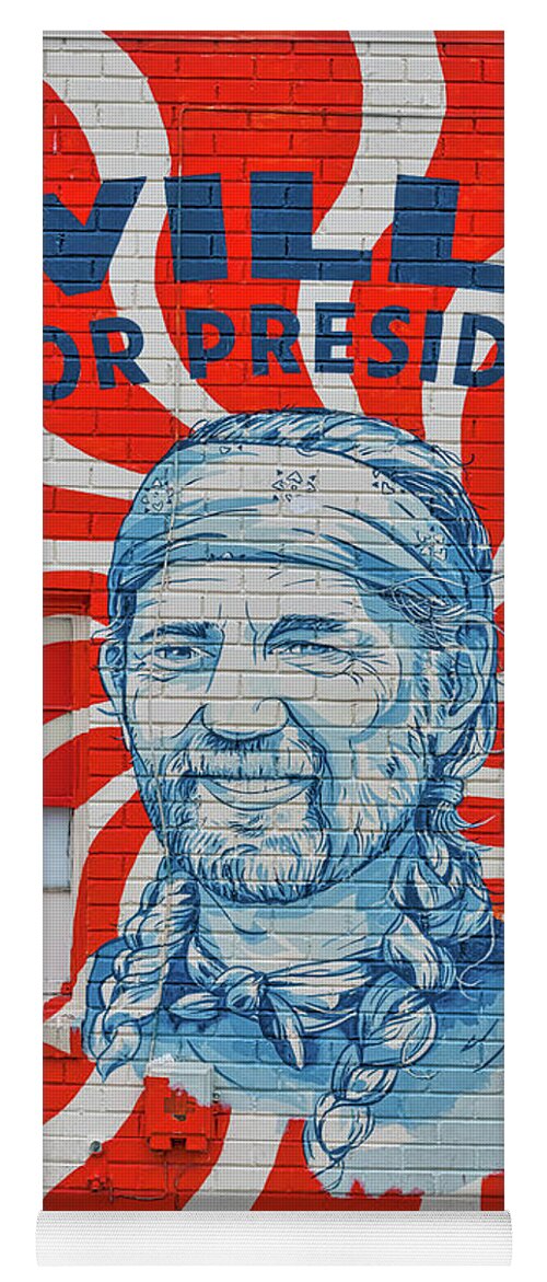 Willie For President Mural Yoga Mat featuring the photograph Willie For President Mural by Bee Creek Photography - Tod and Cynthia