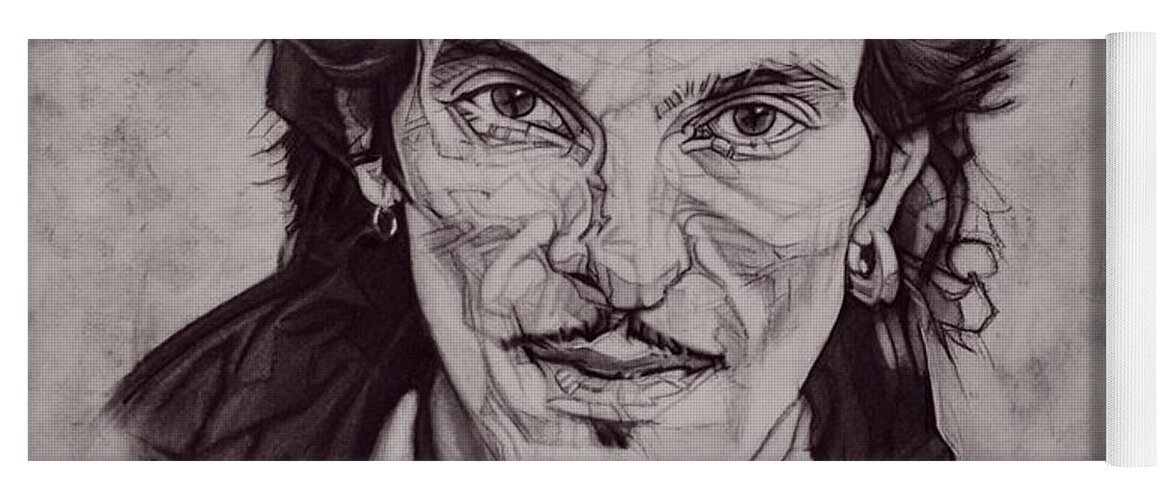 Charcoal Pencil Yoga Mat featuring the drawing Willy DeVille - 1981 by Sean Connolly