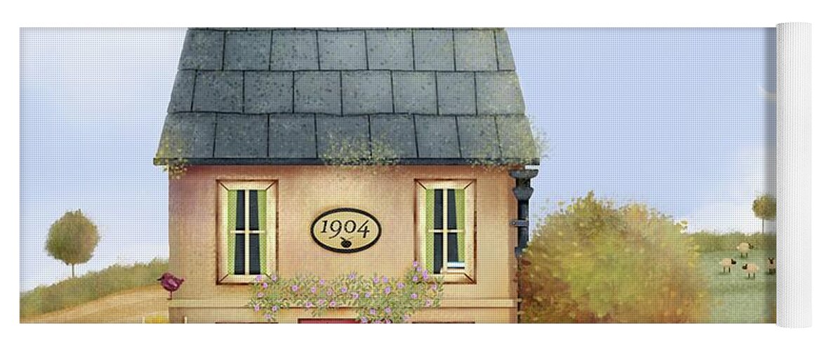 Cottage Yoga Mat featuring the painting Windfall Cottage by Joe Gilronan