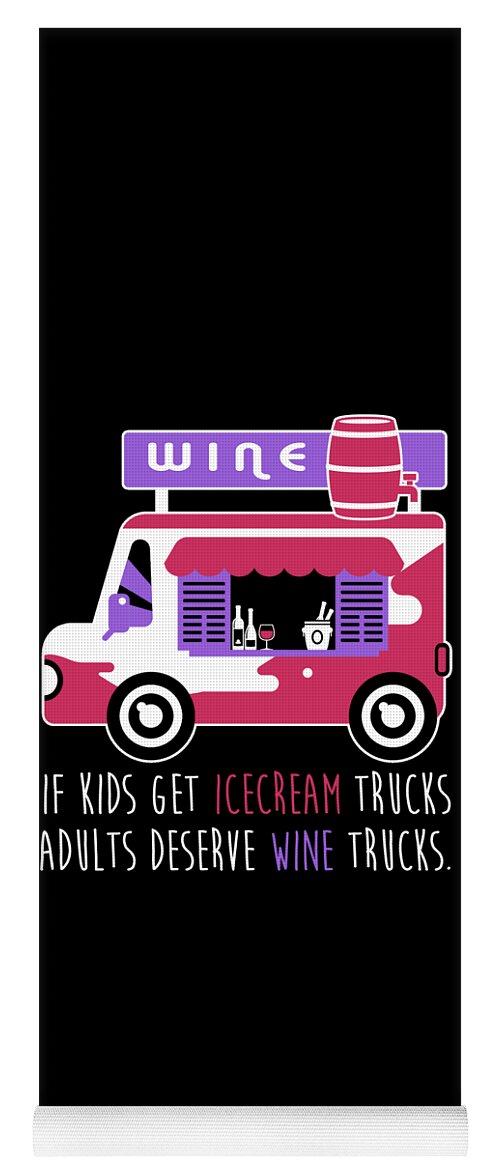 Parody Yoga Mat featuring the digital art Wine Truck Funny Ice Cream Truck Parody by Jacob Zelazny