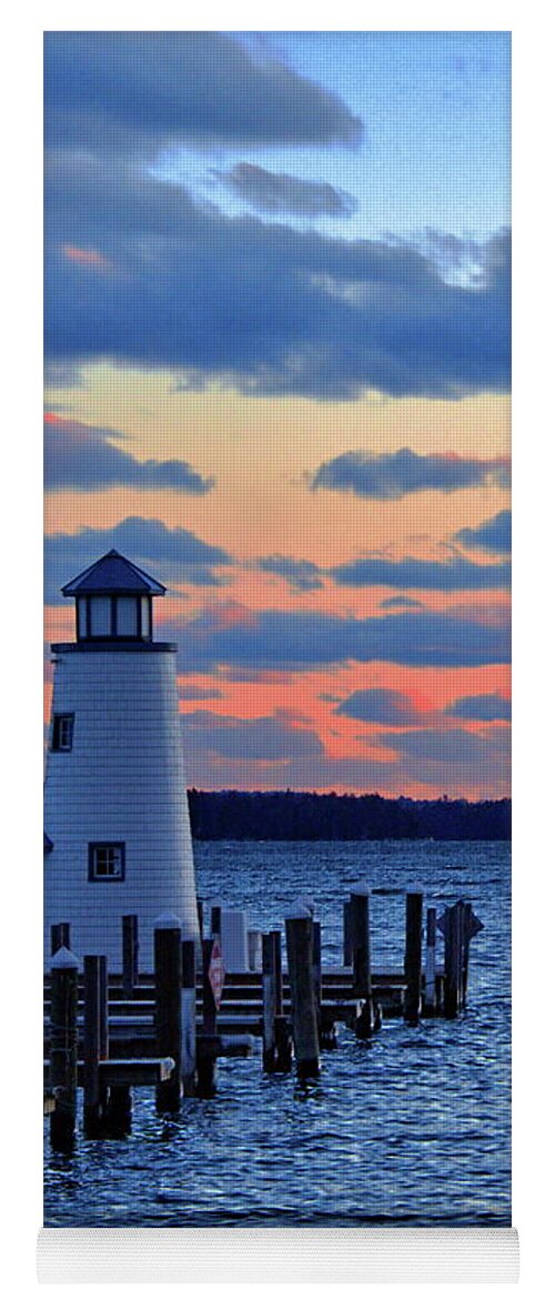 Lighthouse Yoga Mat featuring the photograph Winnipesaukee Sunset by Harry Moulton