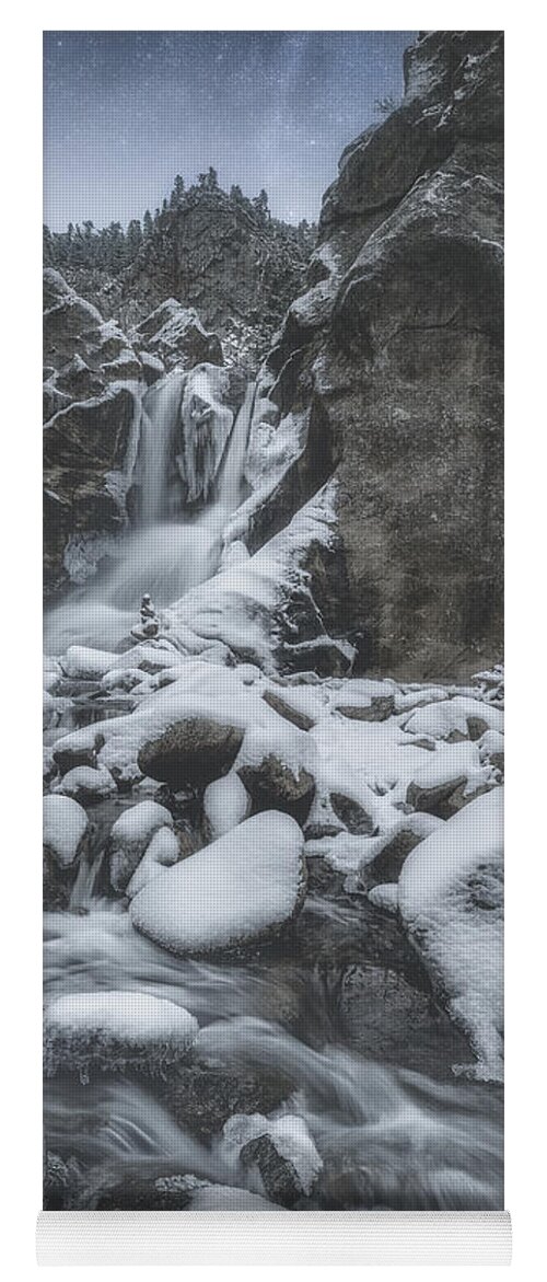 Waterfall Yoga Mat featuring the photograph Winter At Boulder Falls by Darren White