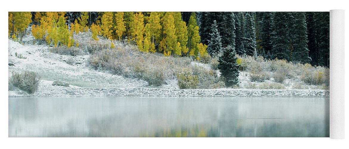 Winter Yoga Mat featuring the photograph Winter Fresh Fall by Wesley Aston