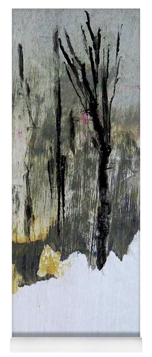 Abstract Yoga Mat featuring the painting Winter Landscape by Sharon Williams Eng