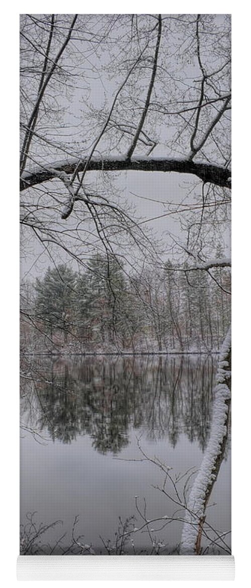 Wausau Yoga Mat featuring the photograph Winter Reflection Across The Wisconsin River by Dale Kauzlaric