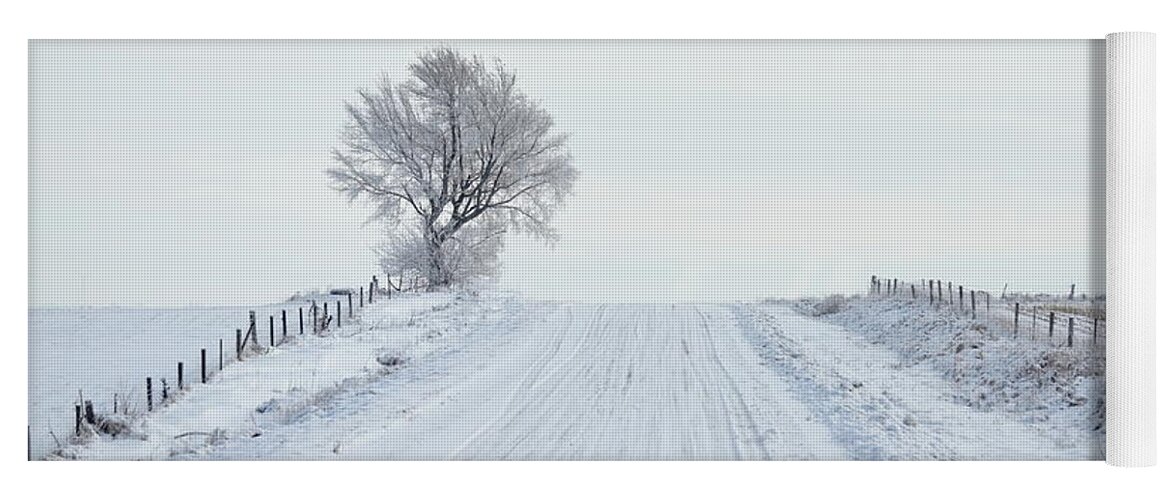 Road Yoga Mat featuring the photograph Winter Road by Lens Art Photography By Larry Trager
