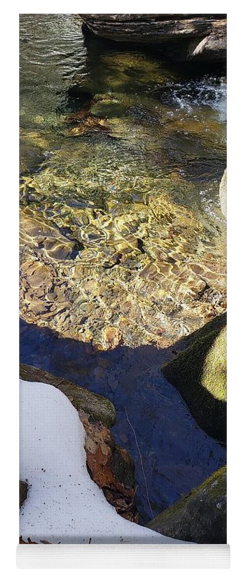 Winter Yoga Mat featuring the photograph Winter water reflections by Anita Adams