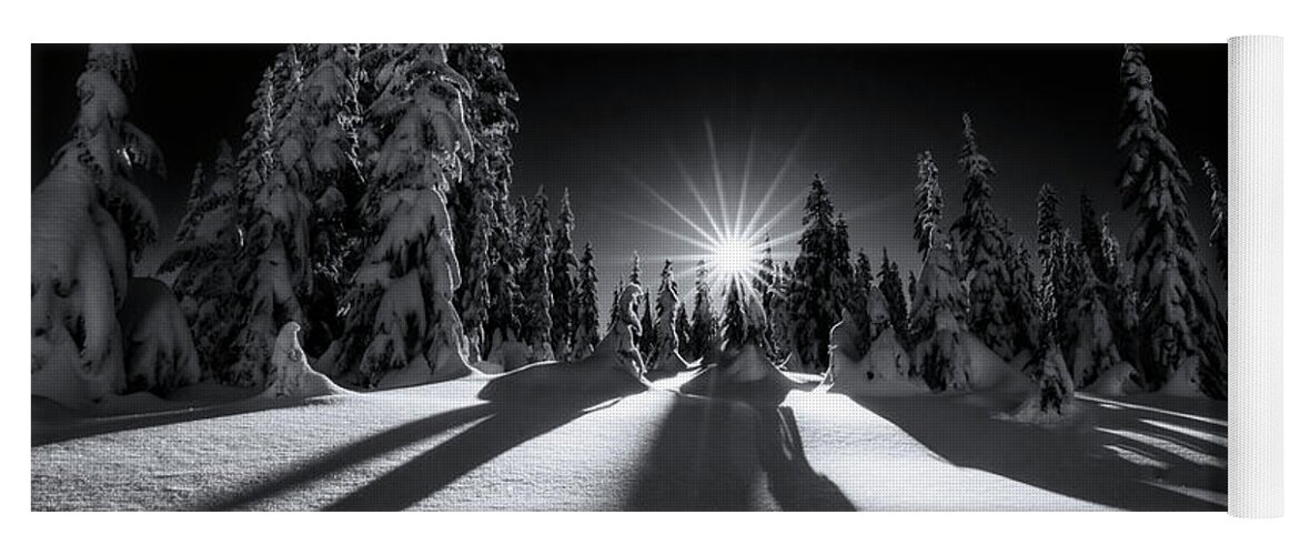 Beauty Yoga Mat featuring the photograph Winter Wonderland 5 Black and White by Pelo Blanco Photo