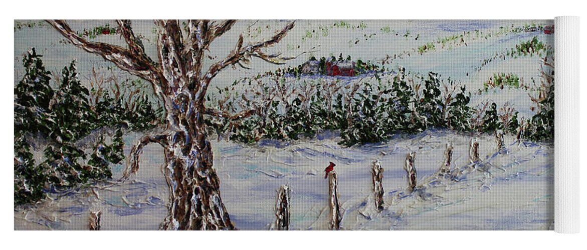 Snow Yoga Mat featuring the painting Winter Wonderland by Linda Donlin