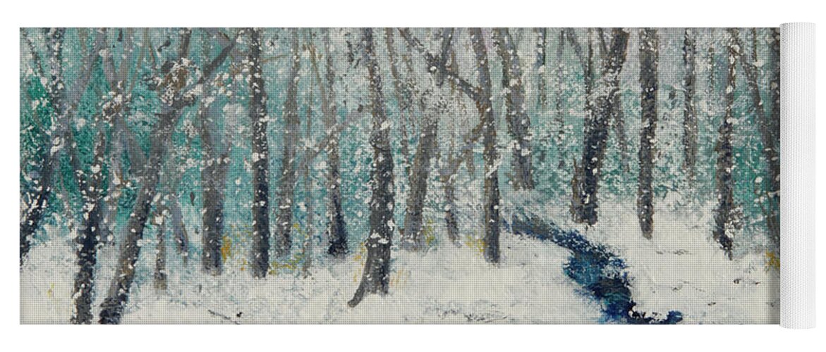 Ozarks Yoga Mat featuring the painting Winter Woods by Garry McMichael