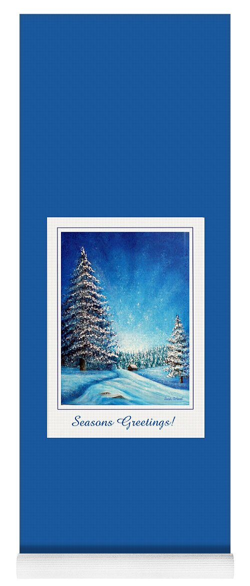 Holiday Yoga Mat featuring the painting Wintry Light - Seasons Greetings by Sarah Irland