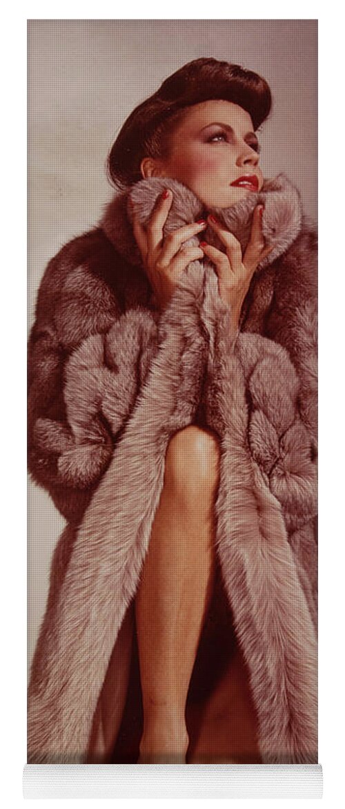 Fashion Yoga Mat featuring the photograph Woman in Fur 1978 by Steve Ladner