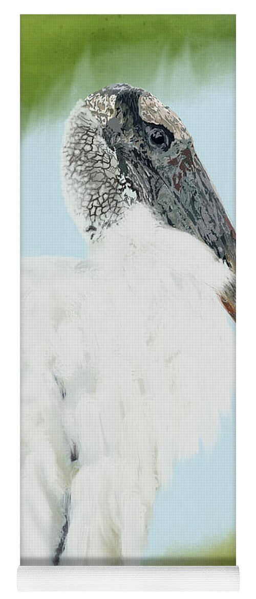 Wood Stork Yoga Mat featuring the digital art Wood Stork by Mike Jenkins