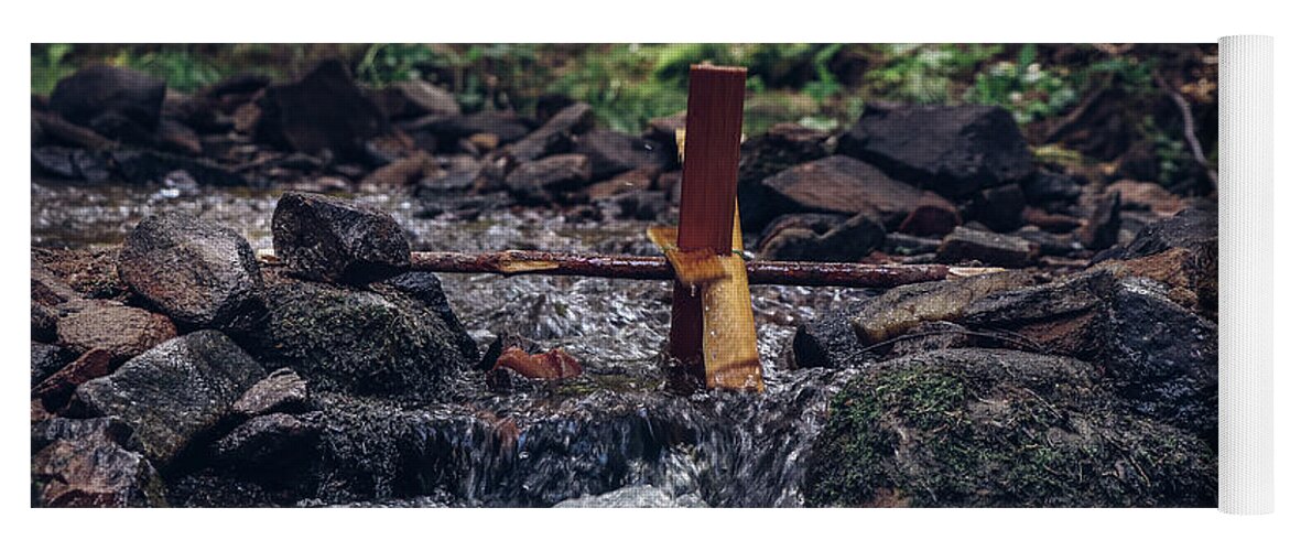 Generate Yoga Mat featuring the photograph Wooden mill driven by a river by Vaclav Sonnek