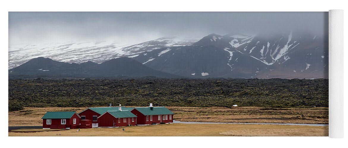 Iceland Yoga Mat featuring the photograph Wooden vacation cottage houses by Michalakis Ppalis