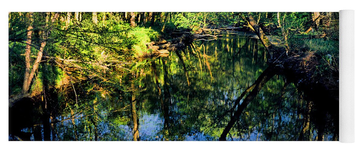 Tranquil Yoga Mat featuring the photograph Woodland Calm No.18 - Accotink Stream Reflections by Steve Ember