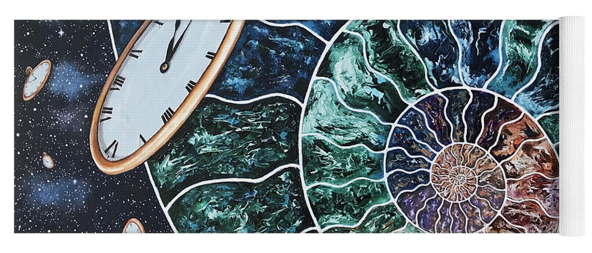 Abstract Realism Yoga Mat featuring the painting World Out Of Time by Mr Dill
