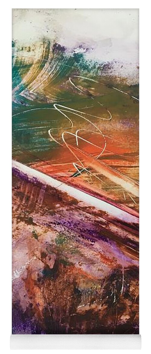 Abstract Art Yoga Mat featuring the painting Yakuza II by Rodney Frederickson