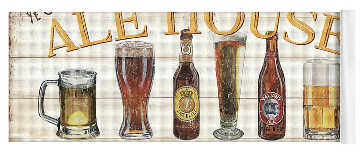 Beer Yoga Mat featuring the painting Ye Olde Ale House by Debbie DeWitt