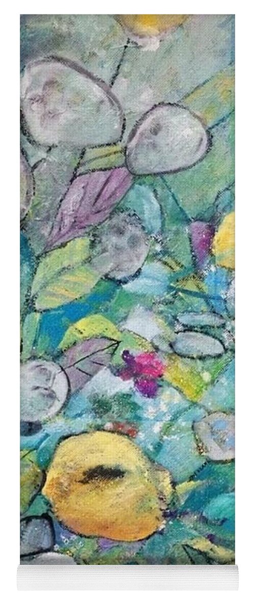 Yellow Flowers Yoga Mat featuring the mixed media Yellow Flowers by Eleatta Diver