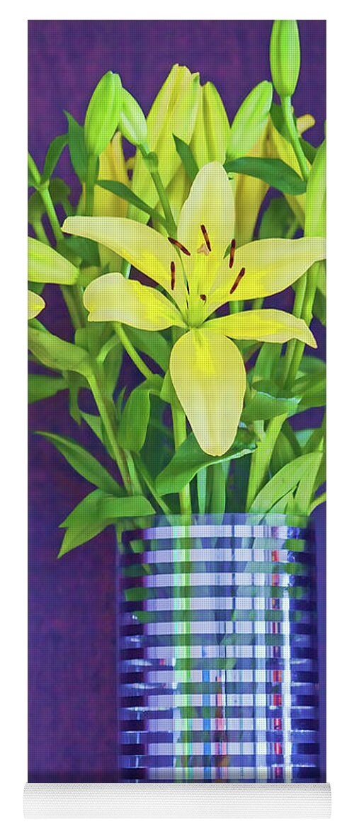 Lilies Yoga Mat featuring the photograph Yellow Lilies by Roberta Byram