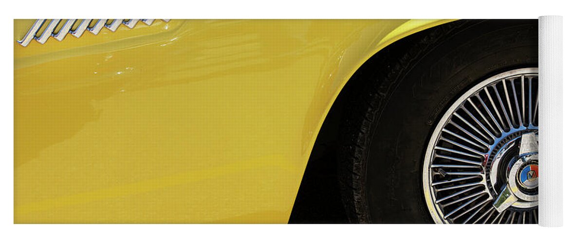 Automotive Yoga Mat featuring the photograph Yellow Thunderbird by Dennis Hedberg