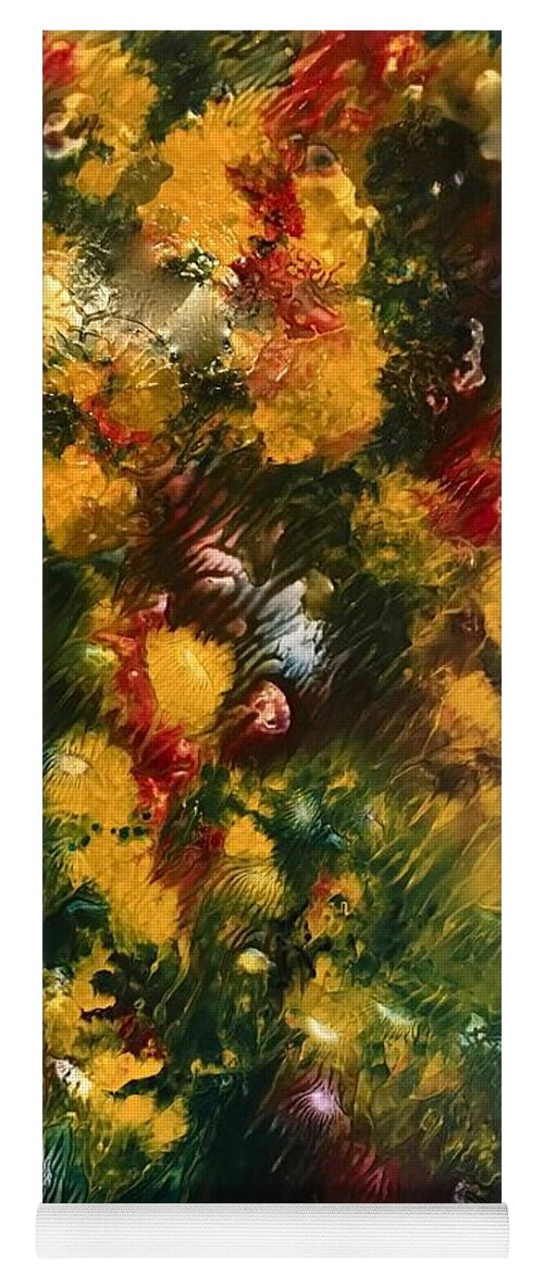 Wildflowers Yoga Mat featuring the painting Yellow's Wild by Janice Nabors Raiteri