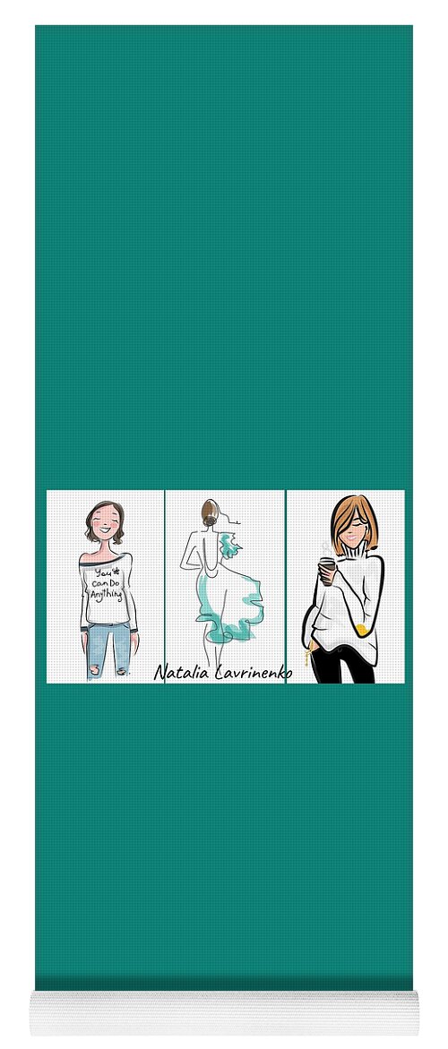 Teens Yoga Mat featuring the drawing You Can Be Anything by Nancy Ayanna Wyatt