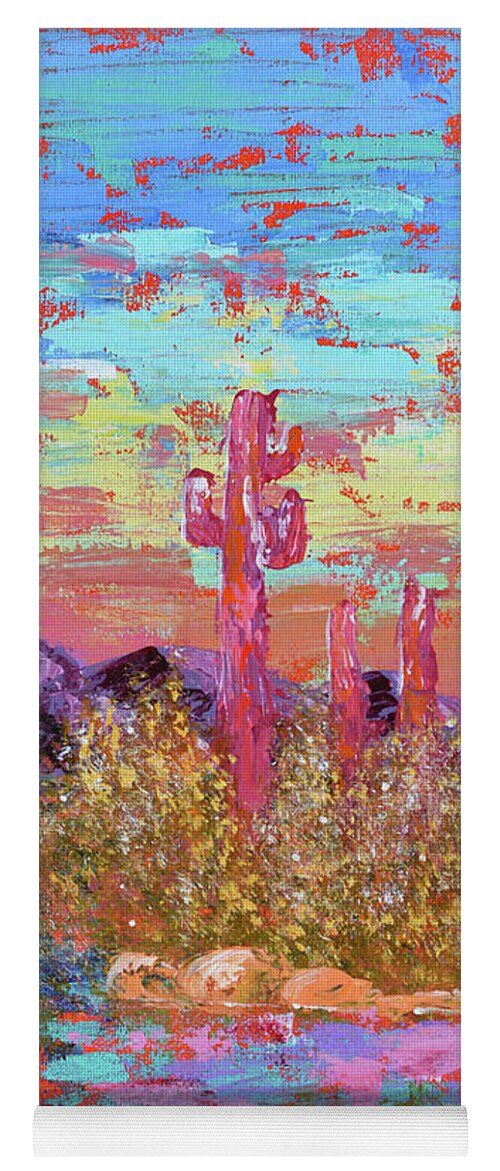 Desert Yoga Mat featuring the painting You Control the Mirage by Ashley Wright