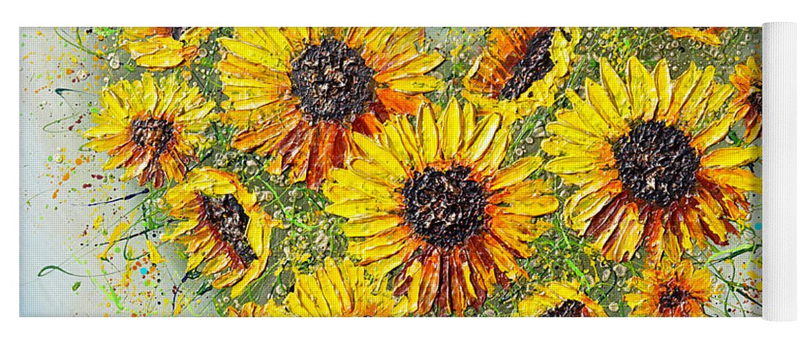 Sunflower Yoga Mat featuring the painting You're my Sunshine by Amanda Dagg