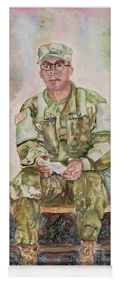 Soldier Yoga Mat featuring the painting You've Got This by Barbara F Johnson