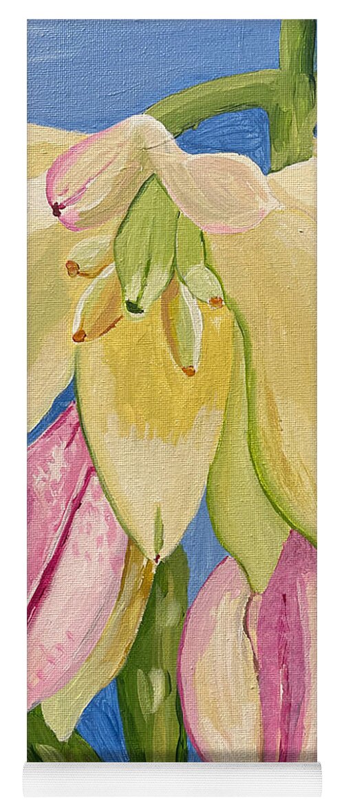 Yucca Yoga Mat featuring the painting Yucca Flower by Christina Wedberg