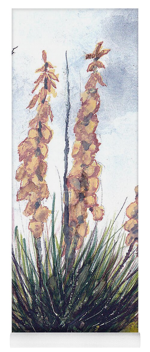 Cactus Yoga Mat featuring the painting Yucca by Sam Sidders
