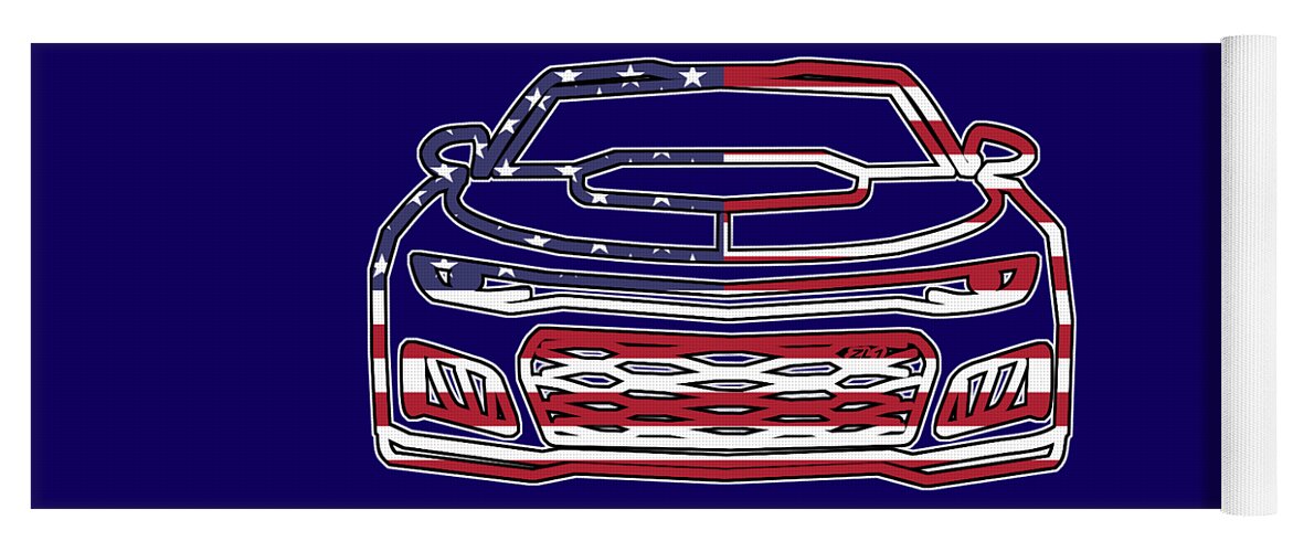 Chevy Yoga Mat featuring the digital art ZL1 Camaro Patriot by Darrell Foster